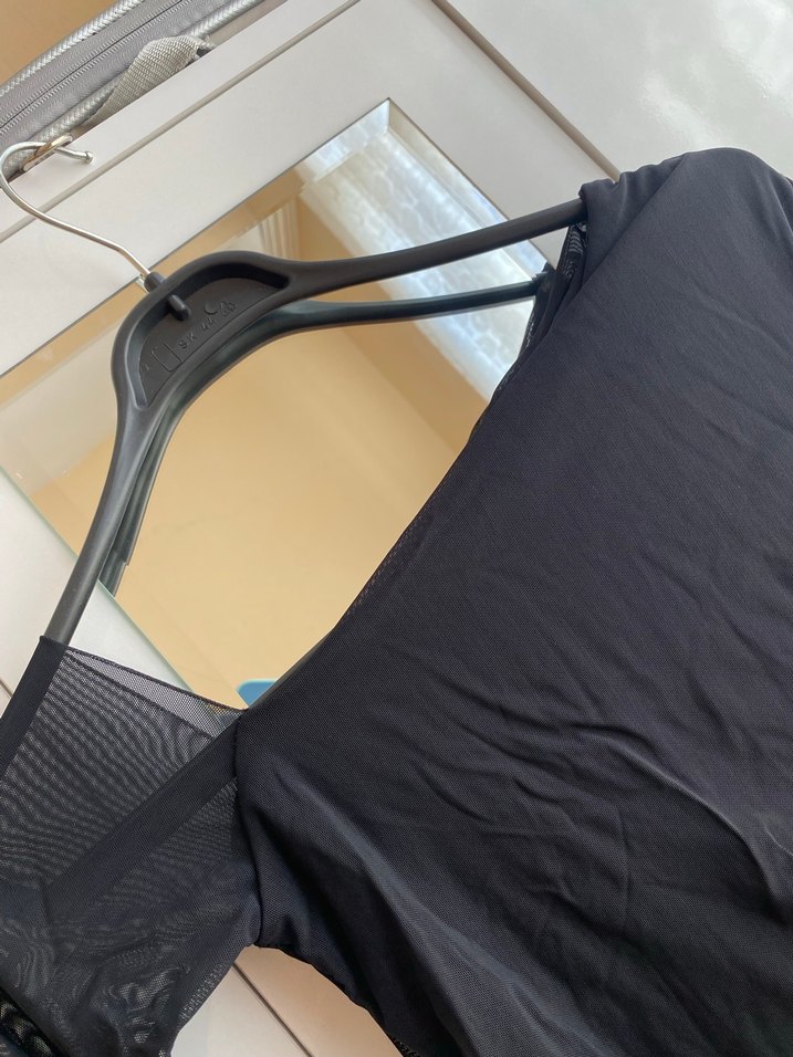 Siyah Drapeli Uzun Straplez Elbise - Görsel 4