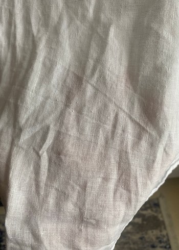 Düğmeli Beyaz Keten Kadın Gömlek - Görsel 5