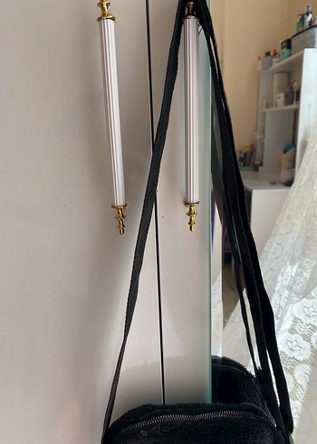 Siyah Süet Tokalı Kadın Çanta - Görsel 3