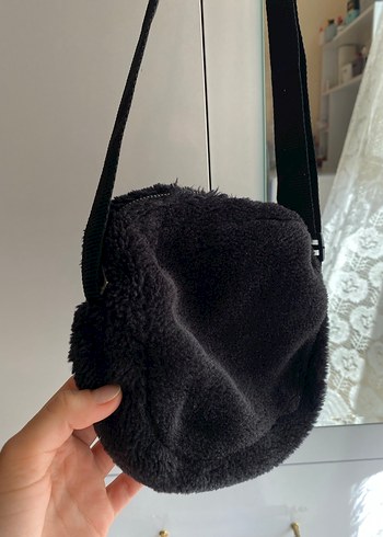 Siyah Süet Tokalı Kadın Çanta - Görsel 2