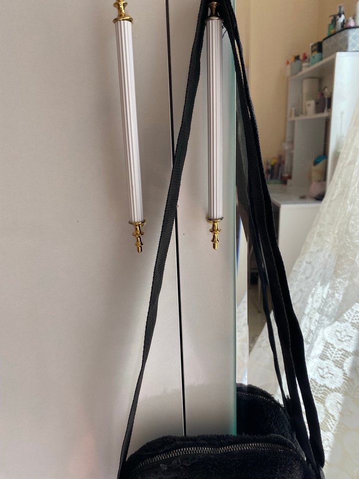 Siyah Süet Tokalı Kadın Çanta - Görsel 3