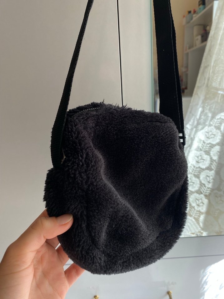 Siyah Süet Tokalı Kadın Çanta - Görsel 2