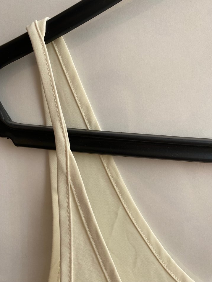 Beyaz Saten Askılı Kadın Atlet - Görsel 4