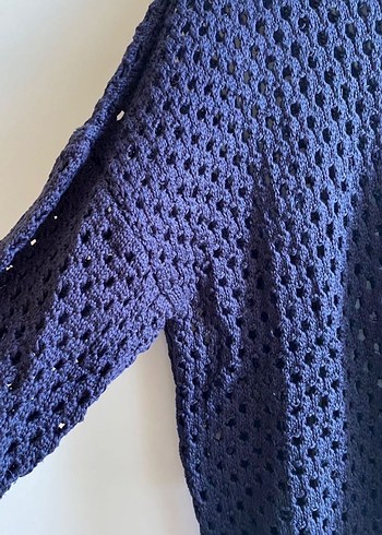 Lacivert Örgü Kadın Kazak - Görsel 4