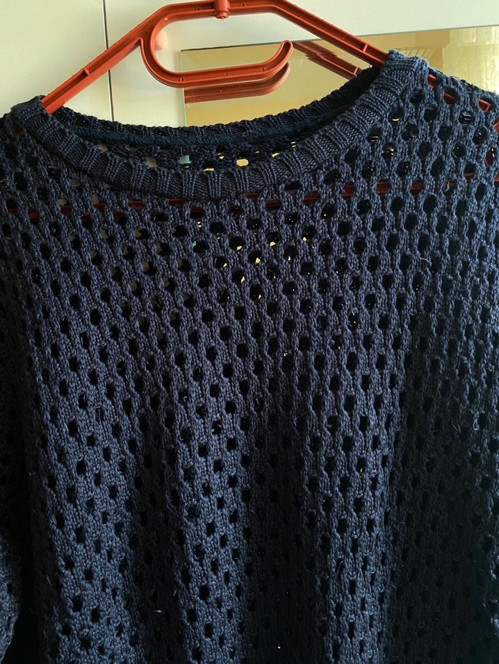 Lacivert Örgü Kadın Kazak - Görsel 2