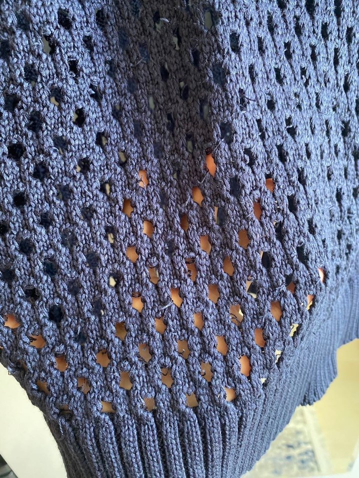 Lacivert Örgü Kadın Kazak - Görsel 3