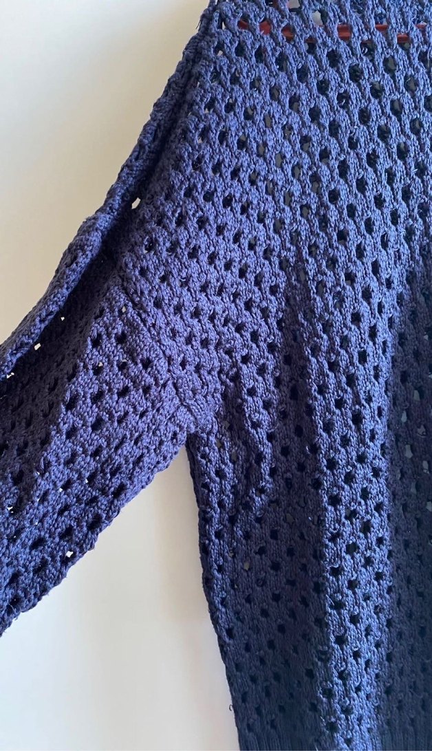 Lacivert Örgü Kadın Kazak - Görsel 4