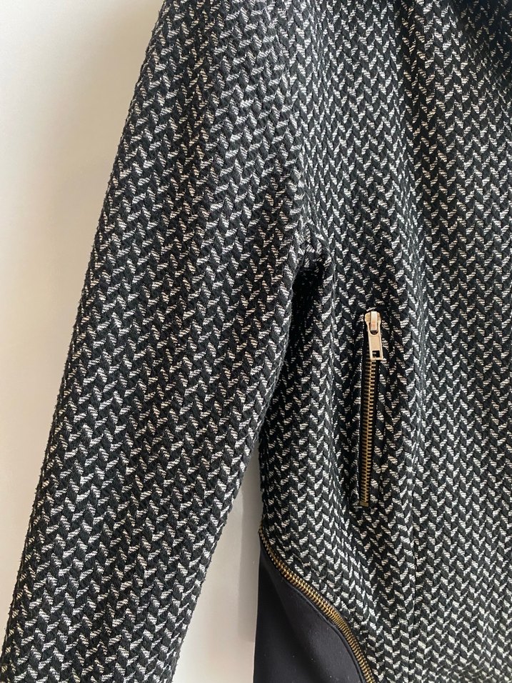Siyah Gri Mini Kadın Ceket - Görsel 3