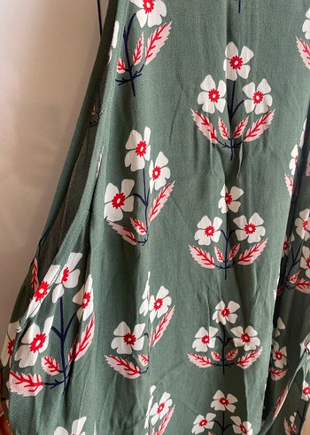 Yeşil Bohem Uzun Desenli Elbise - Görsel 4