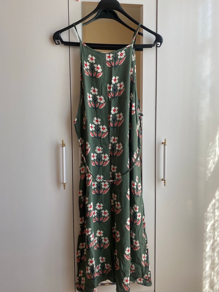 Yeşil Bohem Uzun Desenli Elbise - Görsel 2