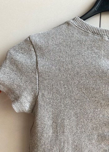 Gri Kısa Kollu Kadın Tişört - Görsel 4