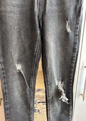 Gri Dar Kesim Kadın Denim Pantolon - Görsel 2