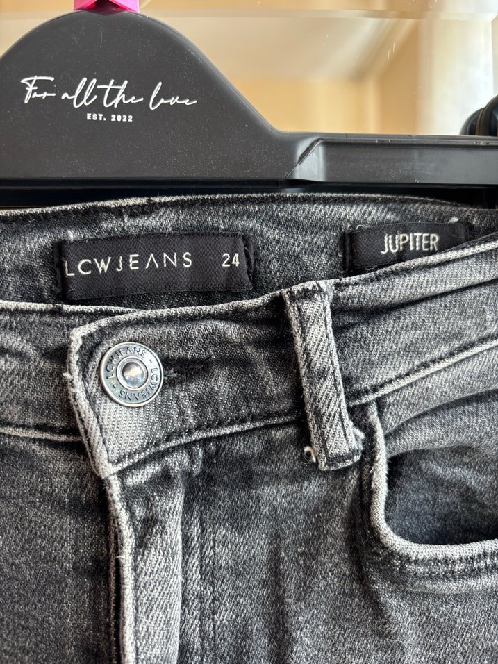 Gri Dar Kesim Kadın Denim Pantolon - Görsel 3