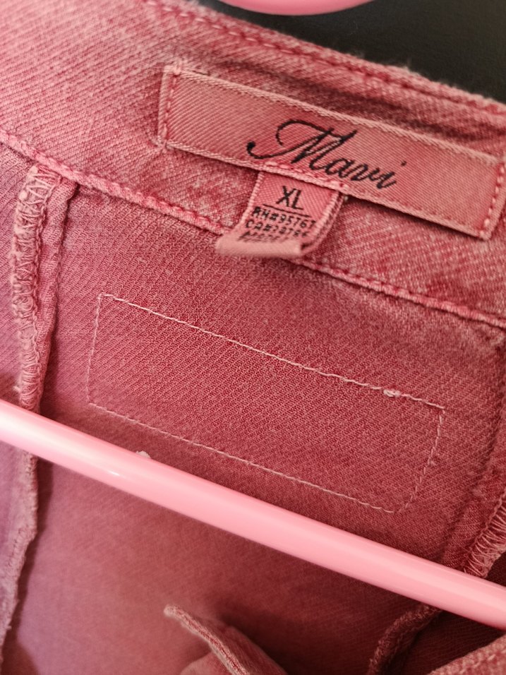 Düğmeli Pembe KadınGömlek - Görsel 3