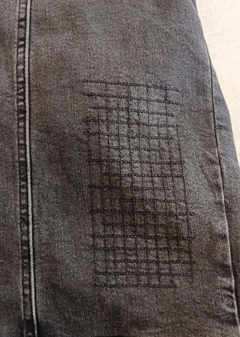 Düğmeli Gri Kadın Denim Ceket - Görsel 5