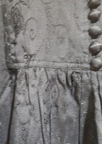 Düğmeli, Nakışlı Gri Uzun Hamile Eteği - Görsel 7