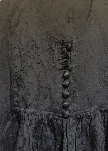 Düğmeli, Nakışlı Gri Uzun Hamile Eteği - Görsel 5