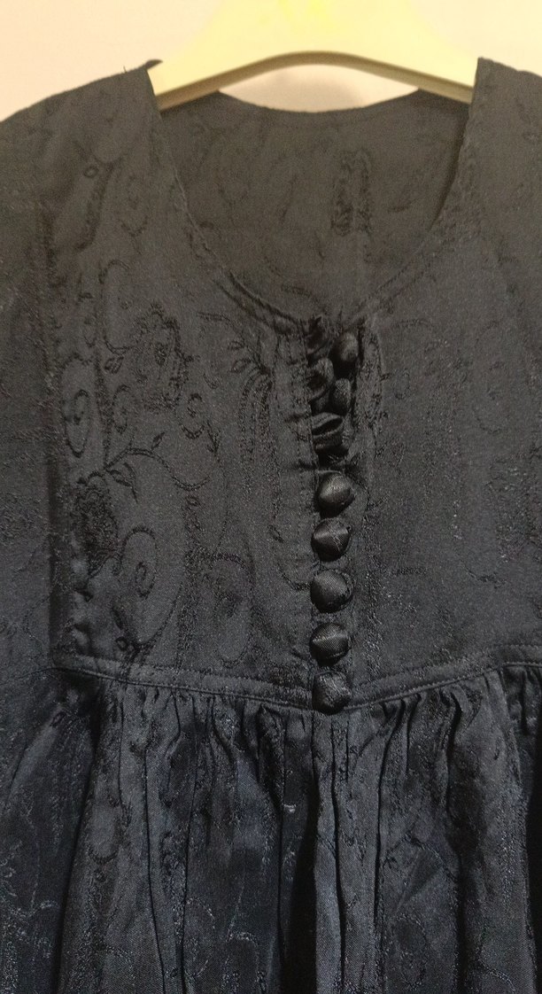 Düğmeli, Nakışlı Gri Uzun Hamile Eteği - Görsel 5