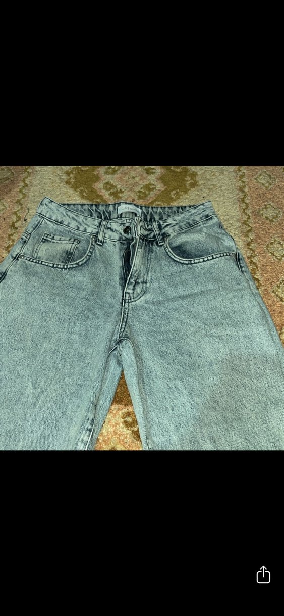 Gri Batik Desenli Salaş Kadın Jean - Görsel 2