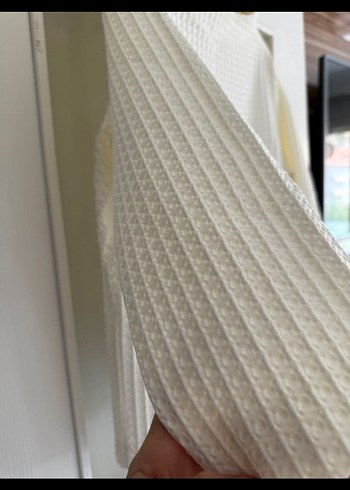 Kadın Beyaz Keten Uzun Kollu Triko - Görsel 7