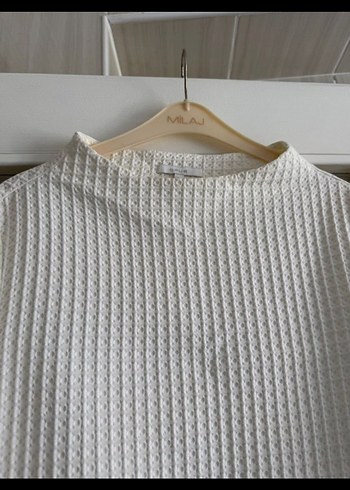 Kadın Beyaz Keten Uzun Kollu Triko - Görsel 8