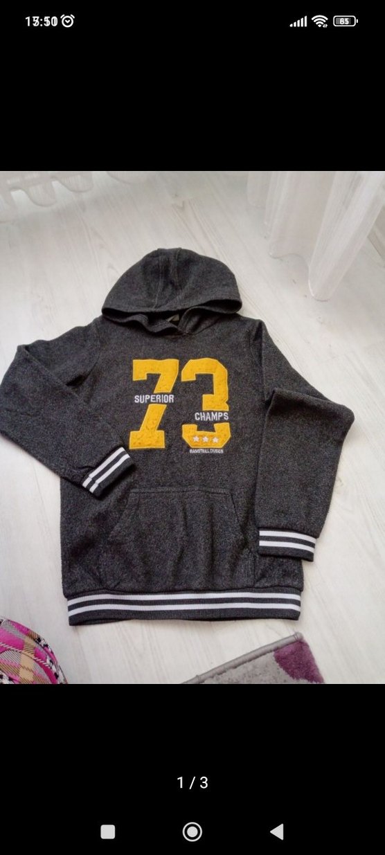 Gri Kapüşonlu Erkek Sweatshirt - Görsel 2