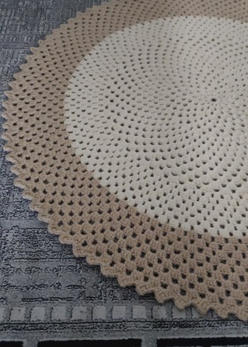 Bohem Yuvarlak El Örgüsü Halı - Görsel 3