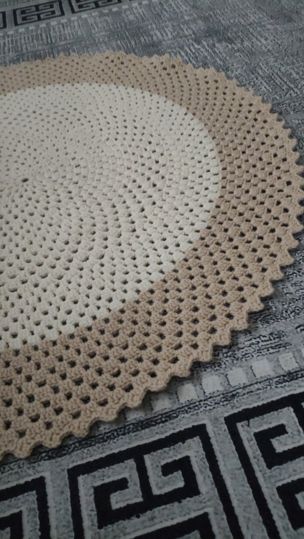 Bohem Yuvarlak El Örgüsü Halı - Görsel 5