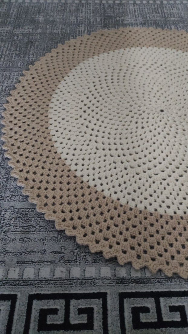 Bohem Yuvarlak El Örgüsü Halı - Görsel 3