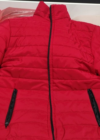 koton Kırmızı Fermuarlı Kadın Kış Ceketi - Görsel 3