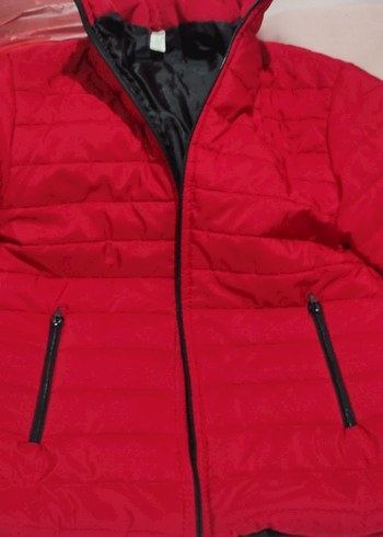 koton Kırmızı Fermuarlı Kadın Kış Ceketi - Görsel 6