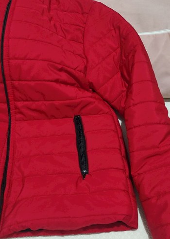 koton Kırmızı Fermuarlı Kadın Kış Ceketi - Görsel 2