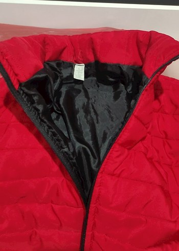 koton Kırmızı Fermuarlı Kadın Kış Ceketi - Görsel 4