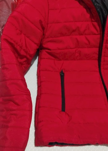 koton Kırmızı Fermuarlı Kadın Kış Ceketi - Görsel 5