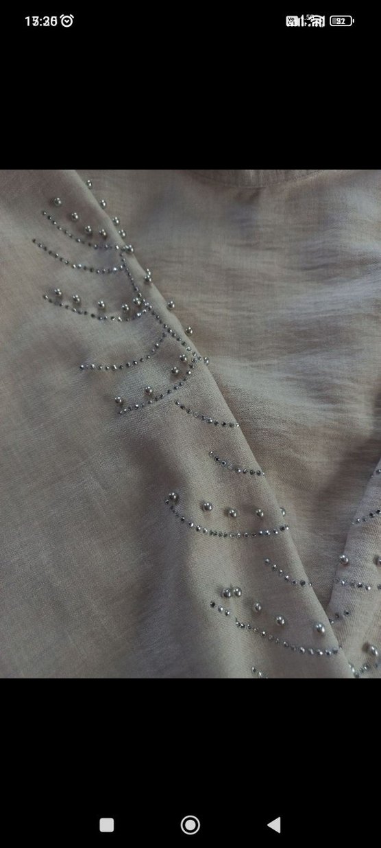 Bej Keten Kadın Uzun Kollu Salaş Tunik - Görsel 2