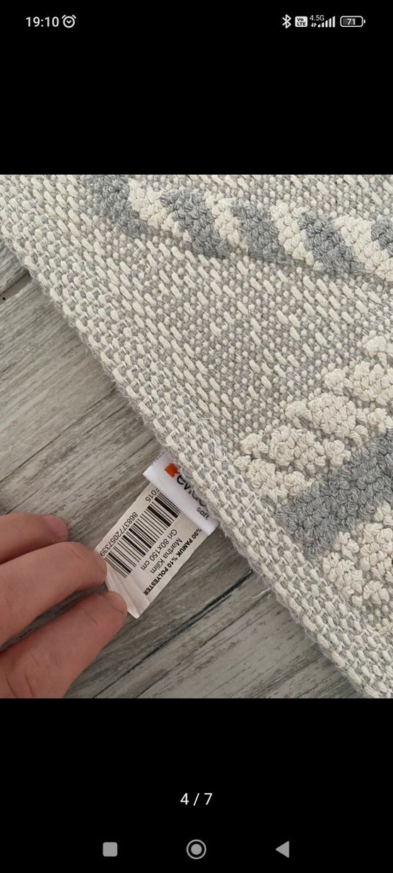 Gri Bohem Nakışlı Halı - Görsel 4