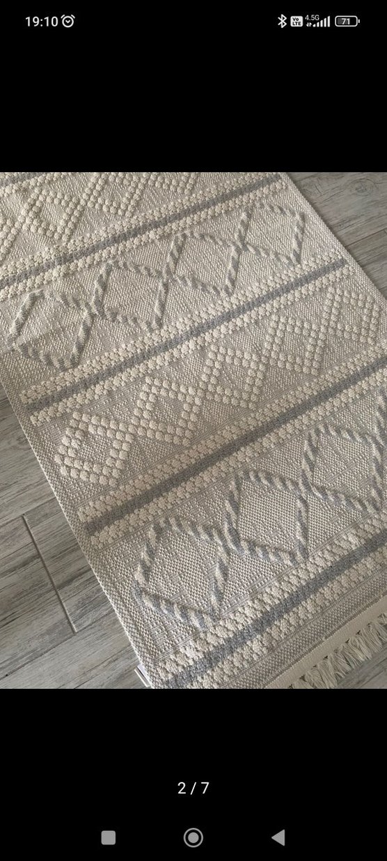 Gri Bohem Nakışlı Halı - Görsel 2