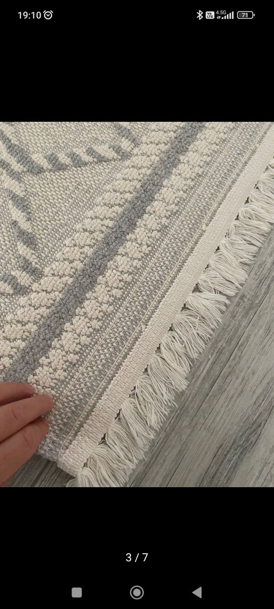 Gri Bohem Nakışlı Halı - Görsel 3