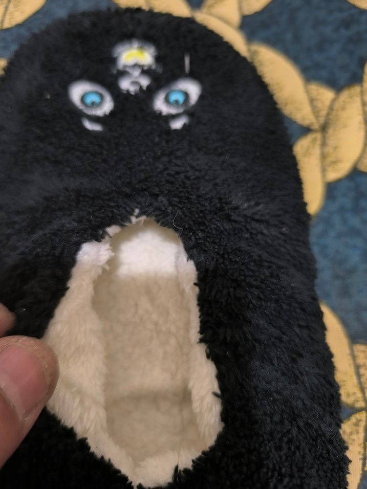 Siyah Nakışlı Erkek Çocuk Sıcak panduf - Görsel 3