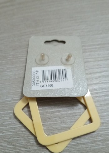 Bej Uzun Minimalist Kadın Küpeler - Görsel 2