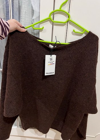 Pull and Bear Pull Bear Kahverengi Oversize Triko Kazak