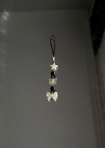 Siyah fiyonk telefon charm