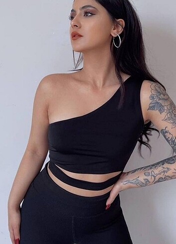 s Beden Tek omuz belden geçmeli crop