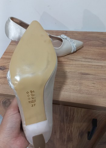 37 Beden beyaz Renk Klasik Beyaz Topuklu Kadın Abiye Ayakkabı