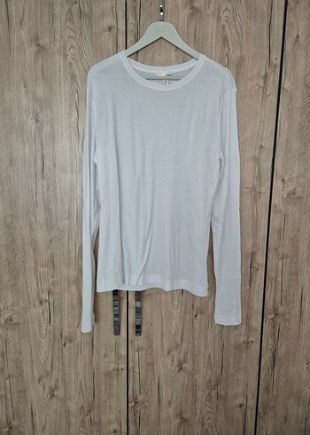 H&M Beyaz Yüksek Yakalı Kadın t-shirt