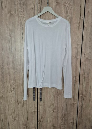 38 Beden Beyaz Yüksek Yakalı Kadın t-shirt