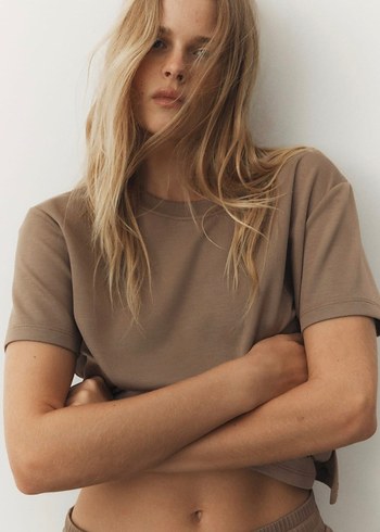 H&M modal sütlü kahve t-shirt.
