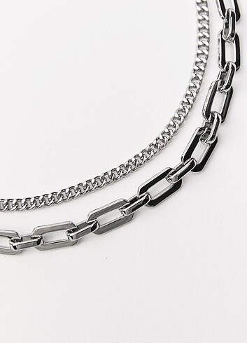 Zara kolye gümüş zincir çelik 