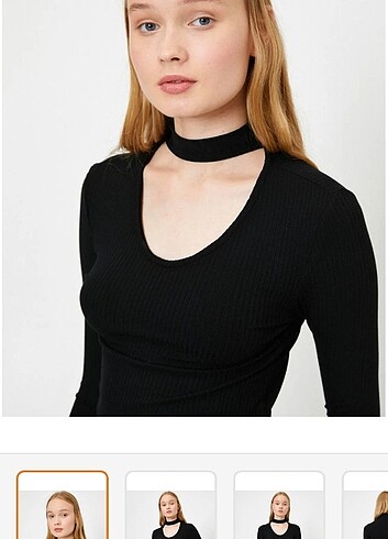 Koton Koton Choker yaka fitilli body bluz