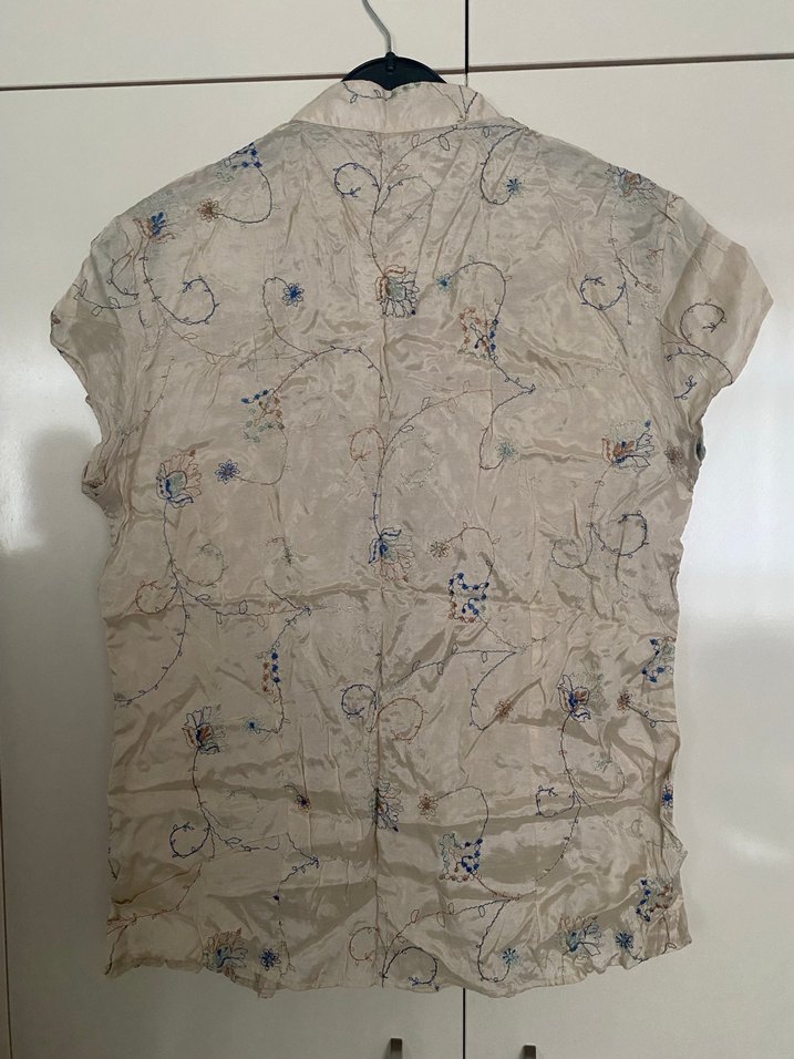 Düğmeli Bohem Kısa Kollu Gömlek - Görsel 2